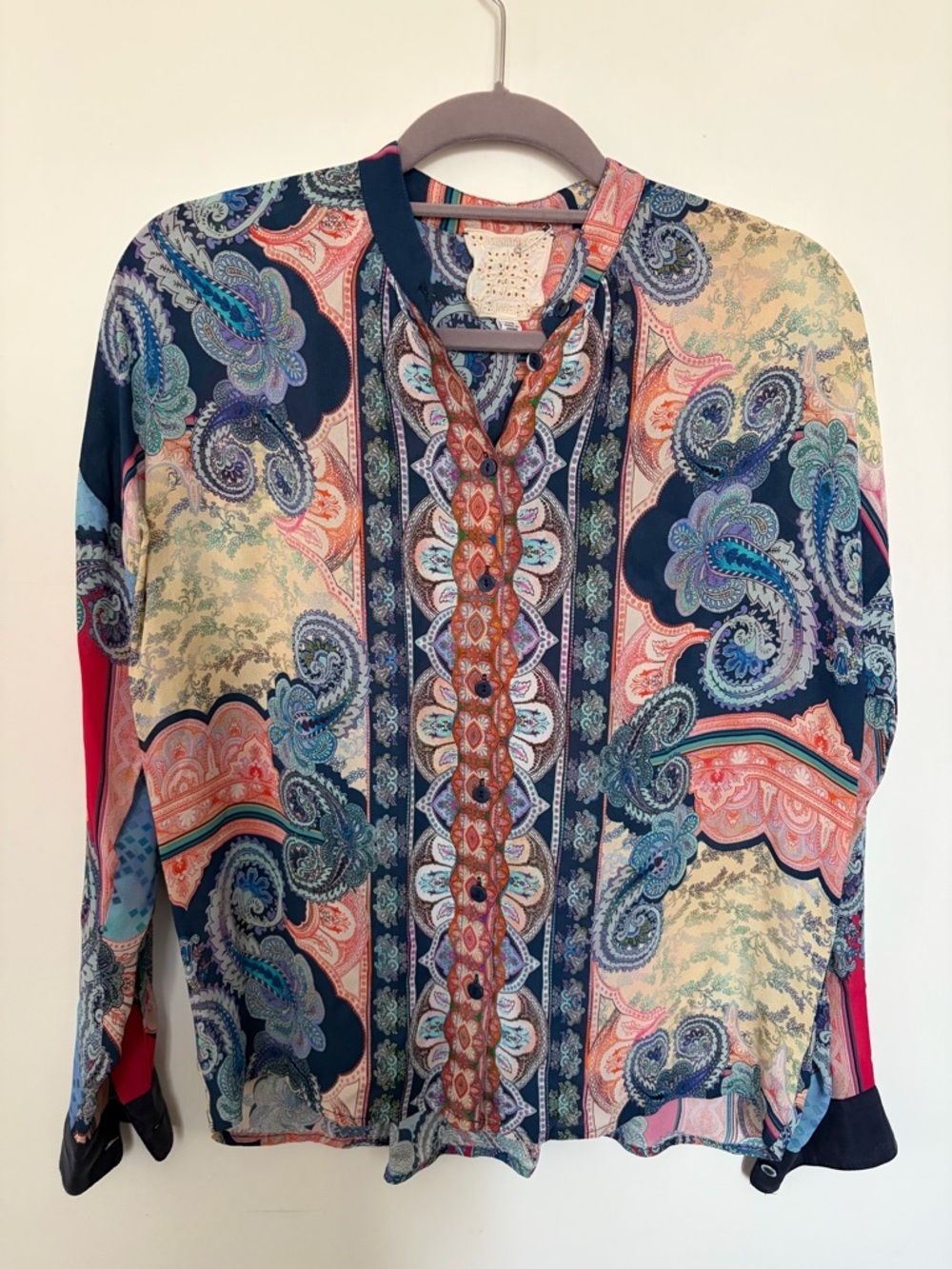 Johnny Was Onda button-down blouse 
colorful paisley - 2XS - Picture 2 of 10